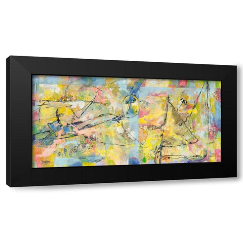 Fliegender und sitzender Engel Black Modern Wood Framed Art Print with Double Matting by Luci