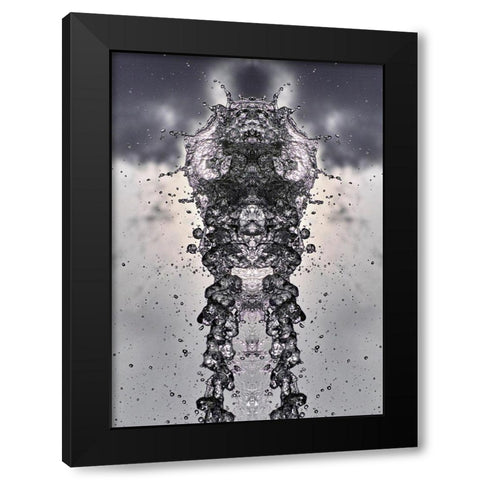Splashhead Black Modern Wood Framed Art Print by NUPHO