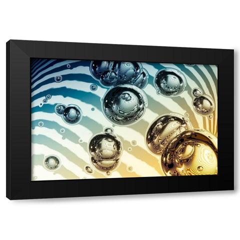 Bubble Bicolor Black Modern Wood Framed Art Print with Double Matting by Steger, Uwe