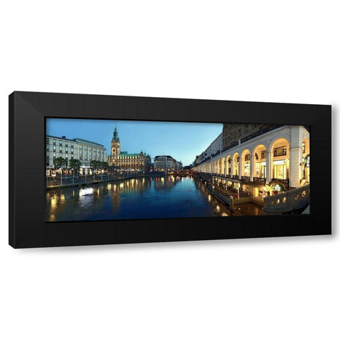 Hamburg - Jungfernstieg Black Modern Wood Framed Art Print with Double Matting by Fischer, Rolf