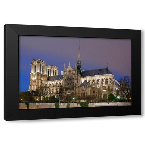 Notre Dame Black Modern Wood Framed Art Print with Double Matting by Fischer, Rolf