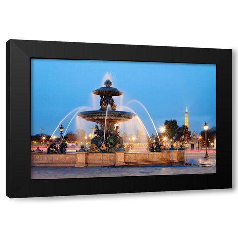 Place de la Concorde Black Modern Wood Framed Art Print with Double Matting by Fischer, Rolf