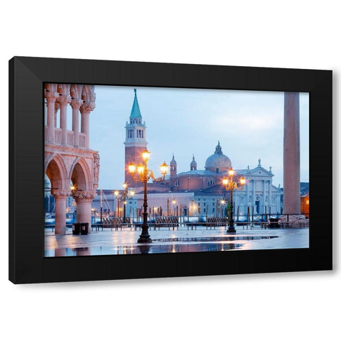 Venice Black Modern Wood Framed Art Print with Double Matting by Fischer, Rolf