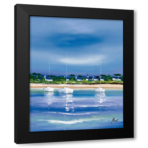 Village breton Black Modern Wood Framed Art Print by Flanet, Frederic