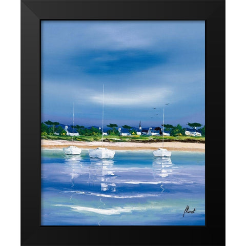 Village breton Black Modern Wood Framed Art Print by Flanet, Frederic