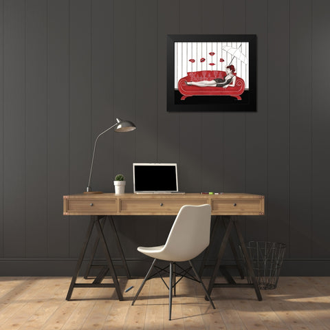 3 Falter Black Modern Wood Framed Art Print by Horwath, Sara