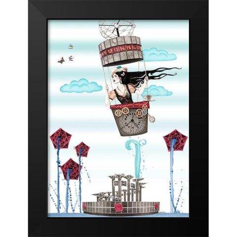 Weltzeituhr Black Modern Wood Framed Art Print by Horwath, Sara