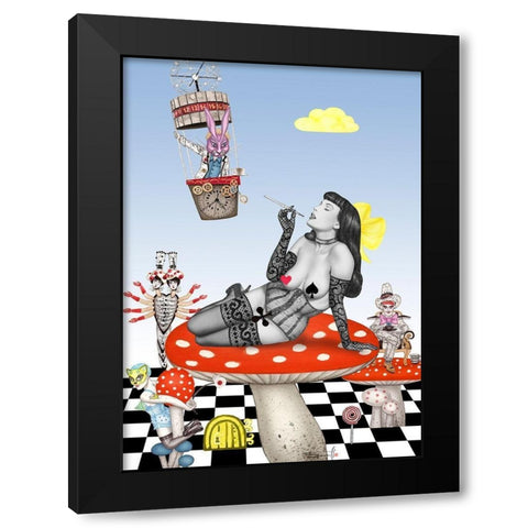 Alice Wonderland Black Modern Wood Framed Art Print by Horwath, Sara