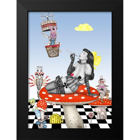 Alice Wonderland Black Modern Wood Framed Art Print by Horwath, Sara