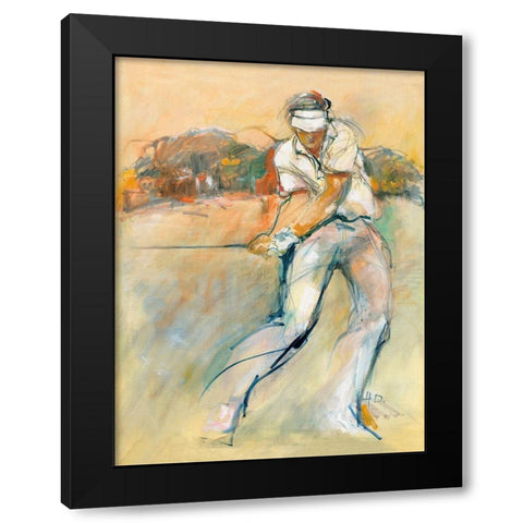 In Full Swing Black Modern Wood Framed Art Print by Declercq, Huguette