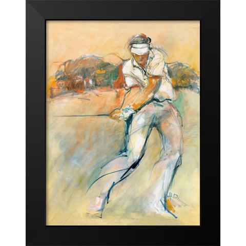 In Full Swing Black Modern Wood Framed Art Print by Declercq, Huguette