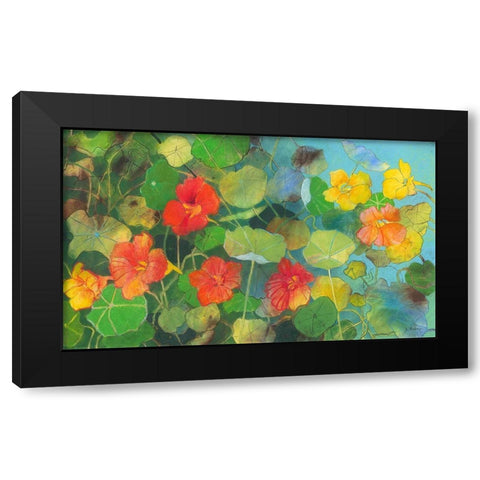 Nasturtium 2 Black Modern Wood Framed Art Print with Double Matting by Botman, Loes