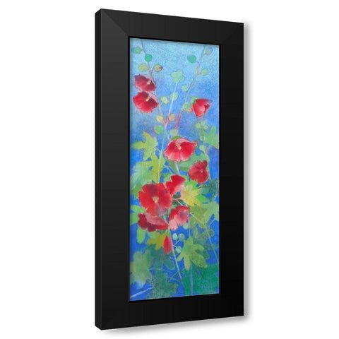 Hollyhocks Black Modern Wood Framed Art Print by Botman, Loes