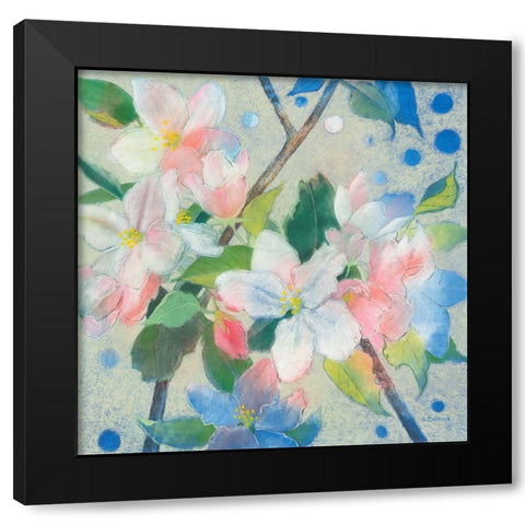 Apple Blossom 2 Black Modern Wood Framed Art Print with Double Matting by Botman, Loes