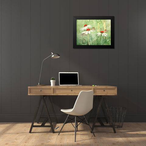 Echinacea one Black Modern Wood Framed Art Print by Clema