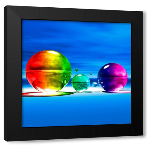 Rainbowl I Black Modern Wood Framed Art Print with Double Matting by Hillert, Peter