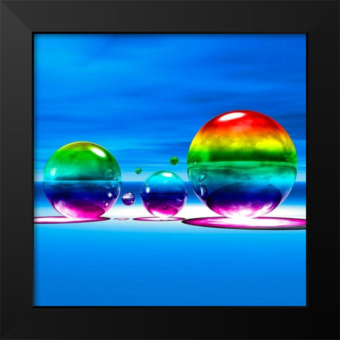 Rainbowl III Black Modern Wood Framed Art Print by Hillert, Peter