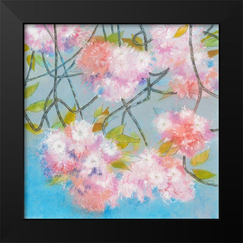Japanese Cherry Blossom Black Modern Wood Framed Art Print by Botman, Loes