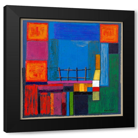 terrasse avec vue mer Black Modern Wood Framed Art Print with Double Matting by Roudine, NoÃ«lle