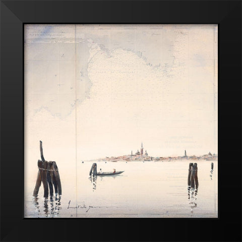 Venise Black Modern Wood Framed Art Print by Letestu, Yann