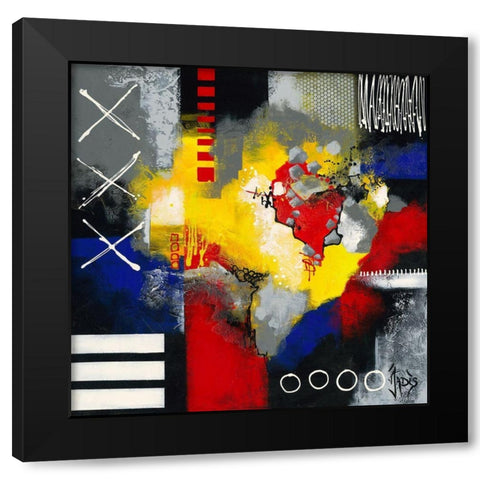 Jeu denfant Black Modern Wood Framed Art Print by Jadis