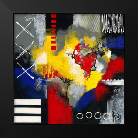 Jeu denfant Black Modern Wood Framed Art Print by Jadis