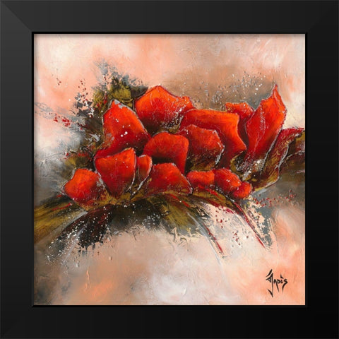 Fleur de lune 1 Black Modern Wood Framed Art Print by Jadis