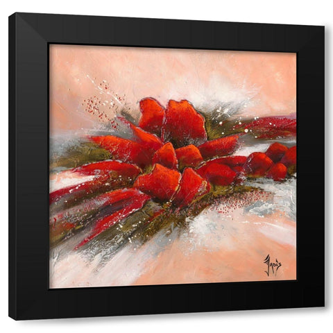 Fleur de lune 2 Black Modern Wood Framed Art Print by Jadis