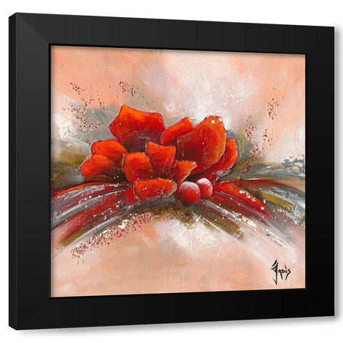 Fleur de lune 3 Black Modern Wood Framed Art Print by Jadis