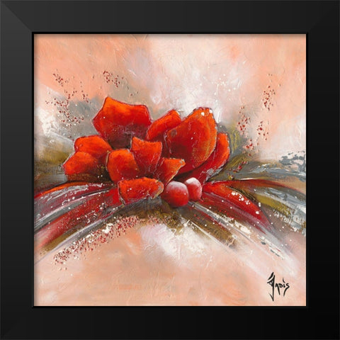 Fleur de lune 3 Black Modern Wood Framed Art Print by Jadis