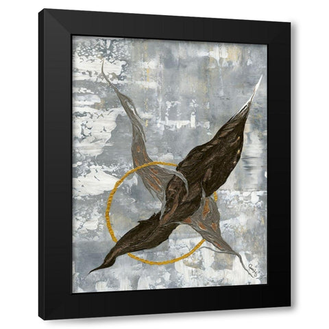 Equilibre Black Modern Wood Framed Art Print by Caro-H