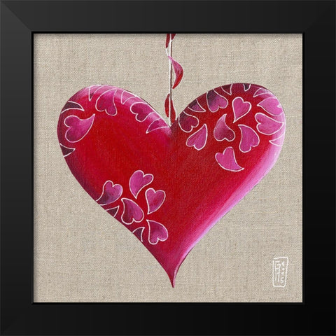 Kiss Black Modern Wood Framed Art Print by Mellier, Francine