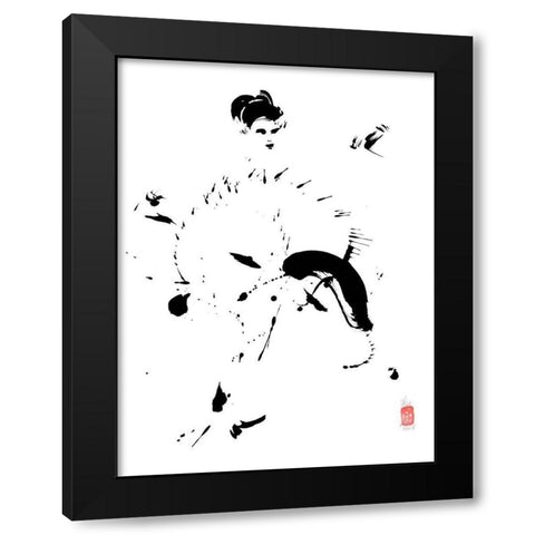 French Cancan Black Modern Wood Framed Art Print by Hanniet, Marc