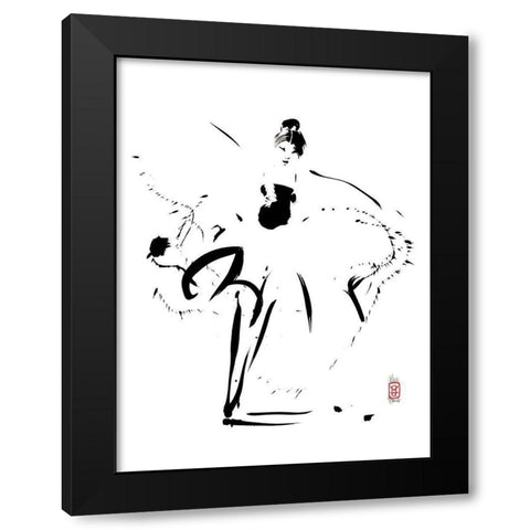 Affirmee sur ses pointes Black Modern Wood Framed Art Print by Hanniet, Marc