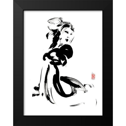 Lassurance du charme Black Modern Wood Framed Art Print by Hanniet, Marc