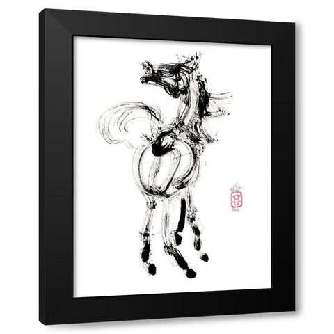 La rage de vivre Black Modern Wood Framed Art Print with Double Matting by Hanniet, Marc
