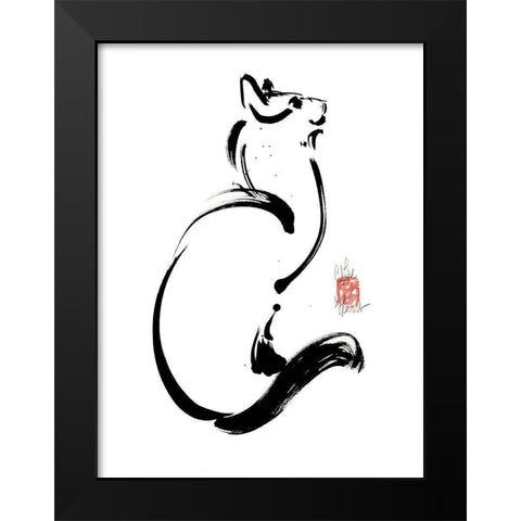 La confiance Black Modern Wood Framed Art Print by Hanniet, Marc