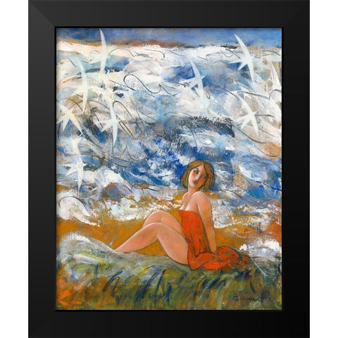 Lorchestration du desir en petites voiles Black Modern Wood Framed Art Print by Hanniet, Marc