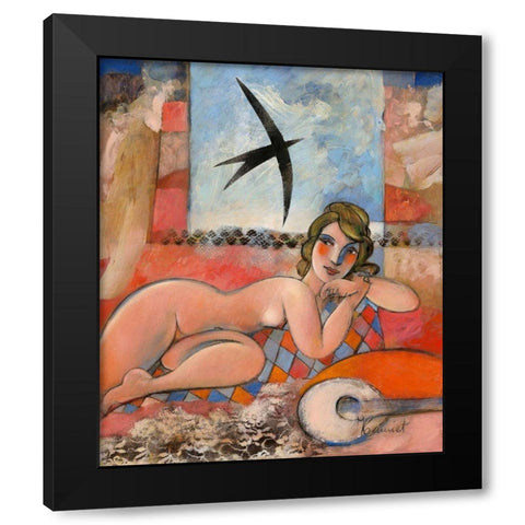 En chaque francaise sommeille une parisienne Black Modern Wood Framed Art Print by Hanniet, Marc