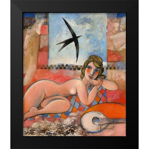 En chaque francaise sommeille une parisienne Black Modern Wood Framed Art Print by Hanniet, Marc