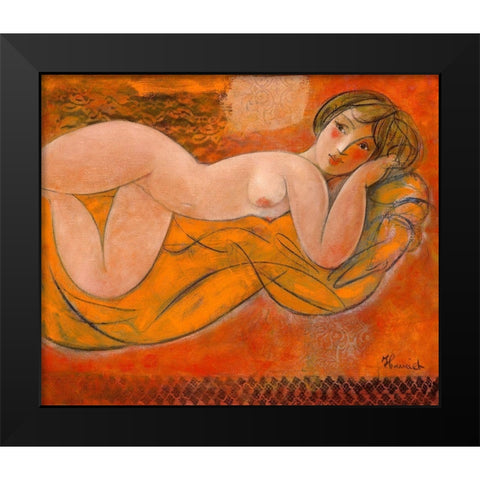 Ainsi soit-elle Black Modern Wood Framed Art Print by Hanniet, Marc