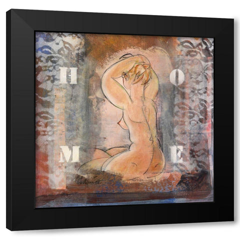 Home Black Modern Wood Framed Art Print with Double Matting by Hanniet, Marc