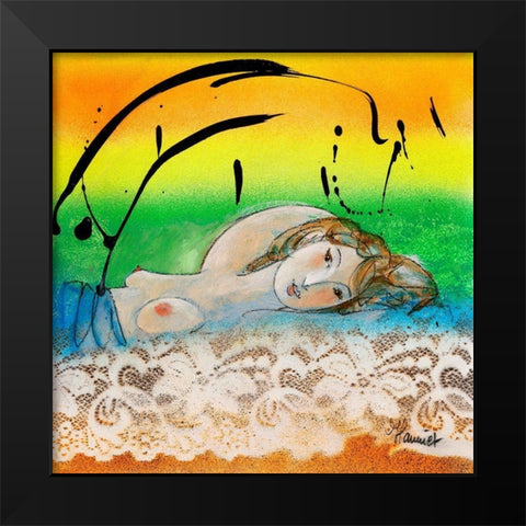 Arc en ciel Black Modern Wood Framed Art Print by Hanniet, Marc