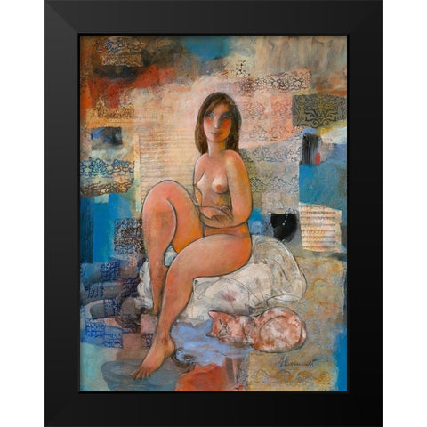 La liberte crue Black Modern Wood Framed Art Print by Hanniet, Marc