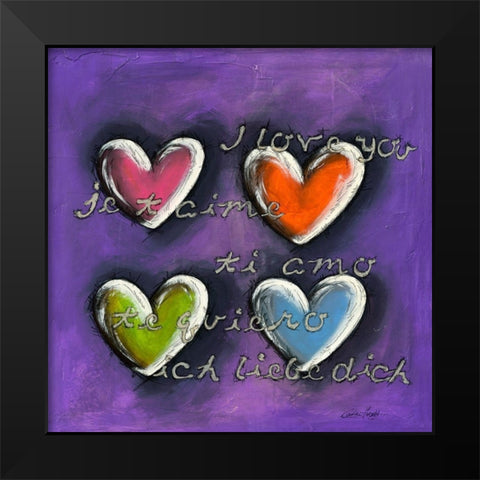 Je taime I Black Modern Wood Framed Art Print by Mougin, Carine