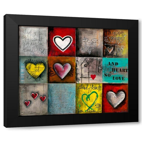 History of Heart Black Modern Wood Framed Art Print by Mougin, Carine
