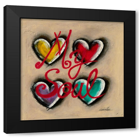 My Soul Black Modern Wood Framed Art Print by Mougin, Carine