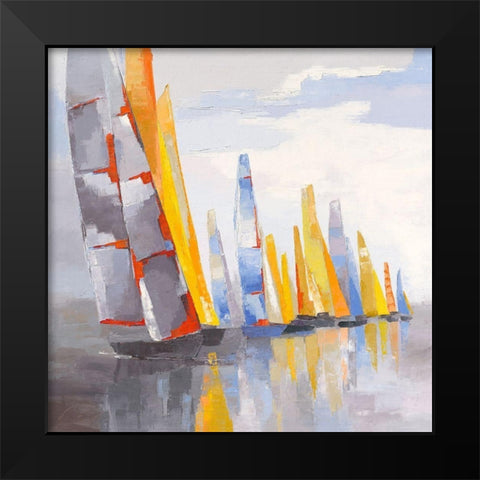 Helios Black Modern Wood Framed Art Print by Mauviel, Laurence