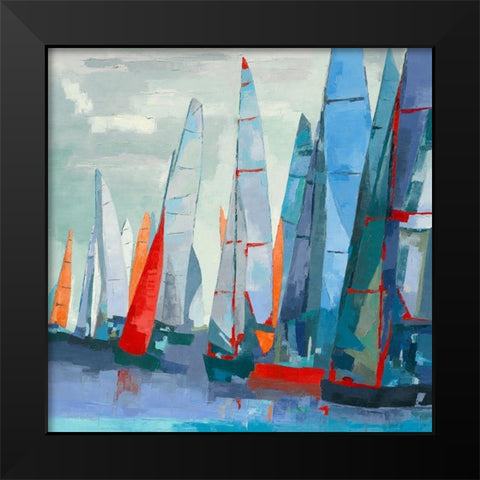 Barcolana Black Modern Wood Framed Art Print by Mauviel, Laurence