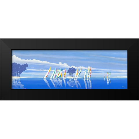 Regate Black Modern Wood Framed Art Print by Moune, Pierre